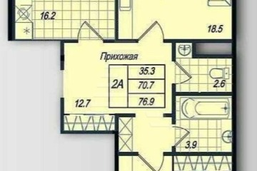 2-к квартира, 79,9 м², 8/24 эт.