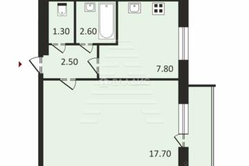 1-к квартира, 31 м², 4/10 эт.